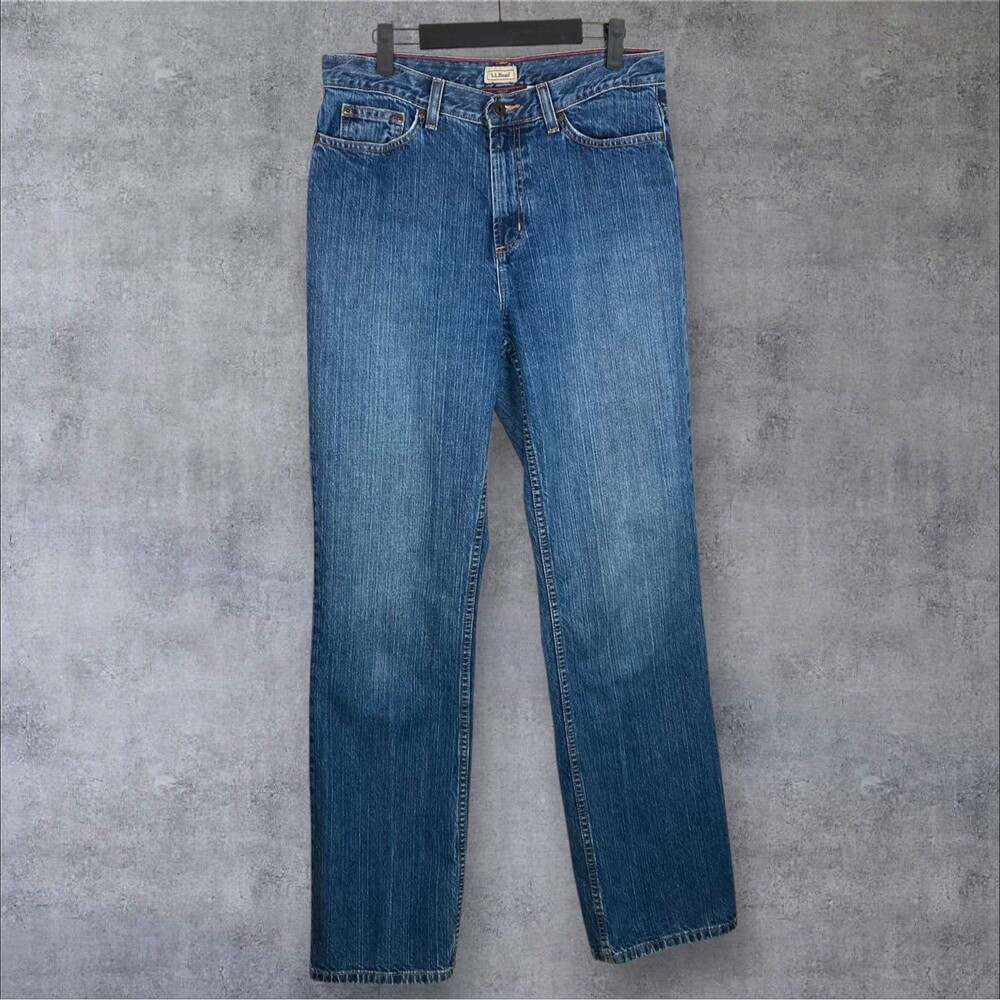 Vtg LL Bean Jeans Womens 12 Tall (30x33.5”) Blue Bootcut Medium Wash 100% Cotton
